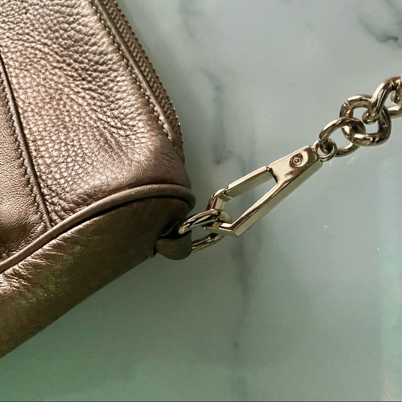 Rebecca Minkoff gold metallic leather with gold chain Daddy MAC purse EUC - Picture 8 of 15